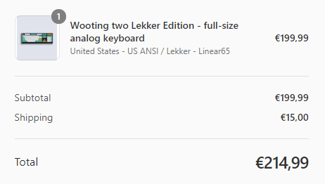 Wooting two Lekker edition予約注文してしまった。